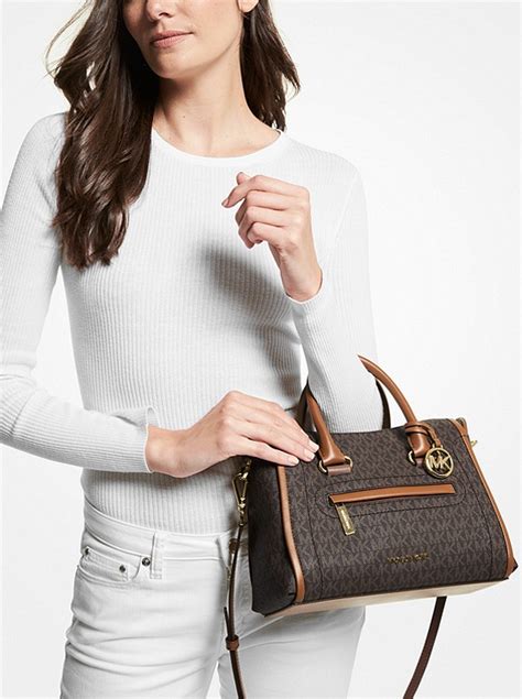 michael michael kors carine medium logo satchel|Michael Michael Kors Carine Medium Satchel .